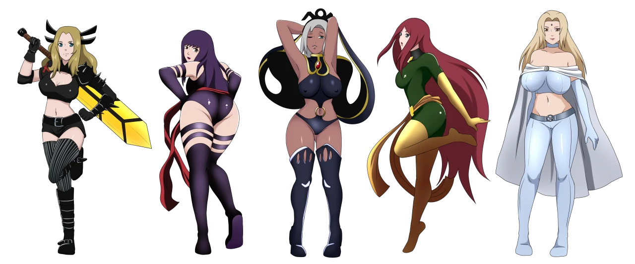 emma-frostjean-greymabuimagik-illyana-rasputinpsylockestorm-x-mentsuchigumo-hotarutsunadeuzuki-yuugaouzumaki-kushina