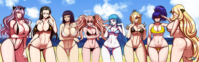 camilla (fire emblem),cynthia (pokemon),hyuuga hinata,junko enoshima,leona heidern,meme (me!me!me!),nico robin,princess rosalina