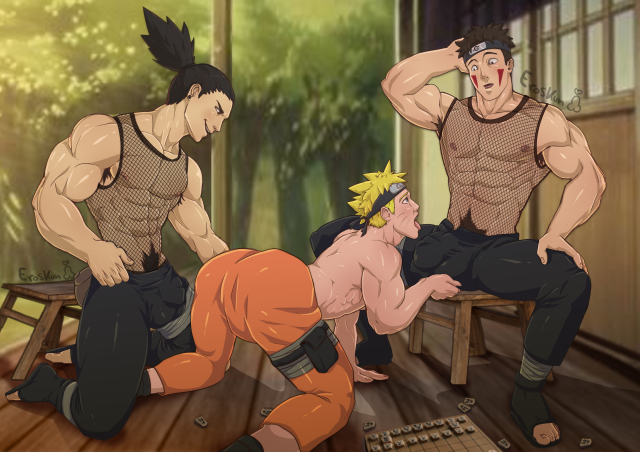 inuzuka kiba,nara shikamaru,uzumaki naruto