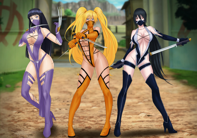 hyuuga hinata,jade (mortal kombat),kitana (cosplay),mileena (cosplay),naruko,sasuke uchiha,sasuko,uzumaki naruto