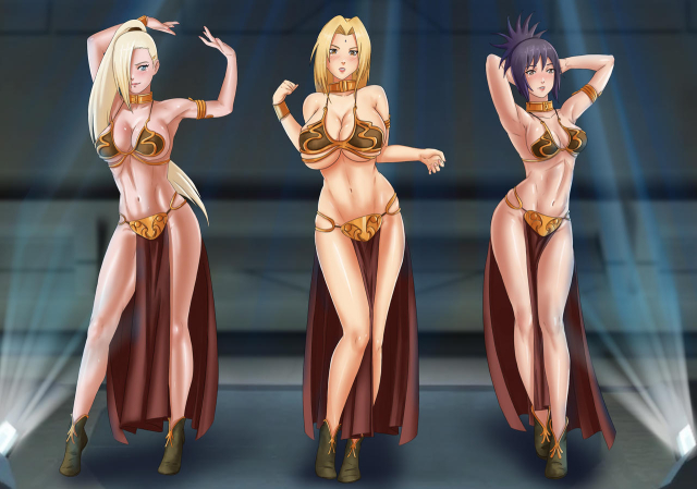 ino yamanaka,mitarashi anko,slave leia (cosplay),tsunade