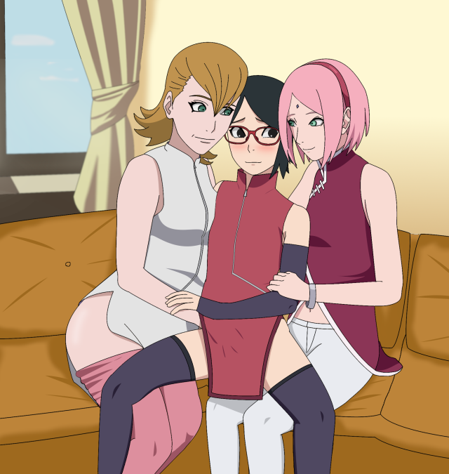 haruno mebuki,sakura haruno,sarada uchiha